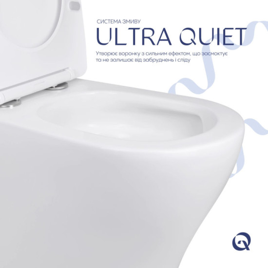 Унитаз-компакт Qtap Virgo Ultra Quiet безободковый с сиденьем Soft-Close WHITE QT18226092AW