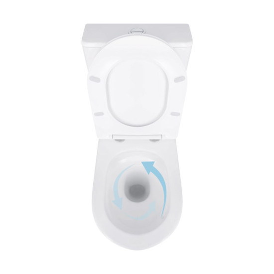 Унитаз-компакт Qtap Virgo Ultra Quiet безободковый с сиденьем Soft-Close WHITE QT18226092AW