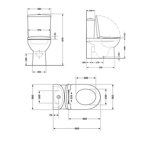 Унитаз-компакт Qtap Virgo Ultra Quiet безободковый с сиденьем Soft-Close WHITE QT18226092AW