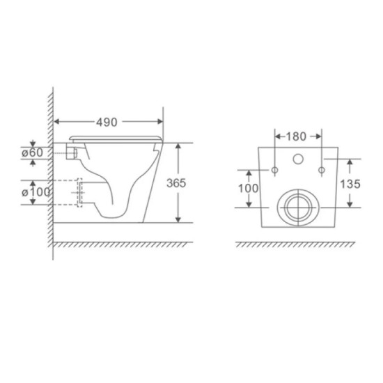 Унитаз подвесной Mixxus Premium Quadro-0301-T3 (MP6453)