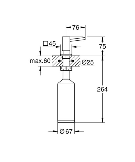 Дозатор для рідкого мила Grohe Cubic (40649DC0)