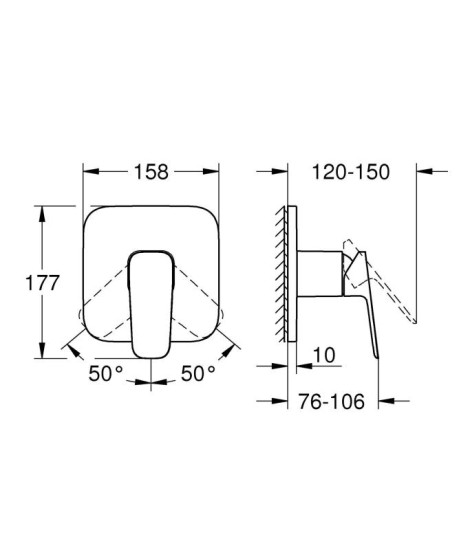 Змішувач прихованого монтажу для душу Grohe Cubeo 1017770000