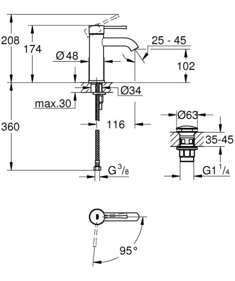 Змішувач для раковини Grohe Essence New 24179001