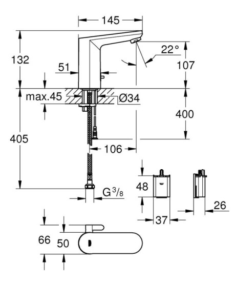 Змішувач для раковини Grohe QuickFix Get E 36366002
