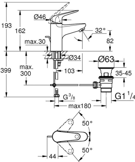 Змішувач для раковини Grohe QuickFix Swift 24316001