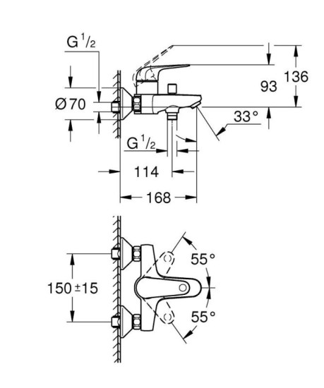 Змішувач для ванни Grohe QuickFix Swift 24335001