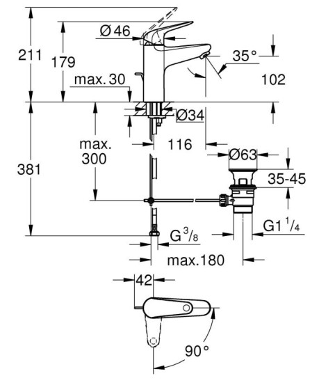 Смеситель для раковины Grohe Swift 24328001