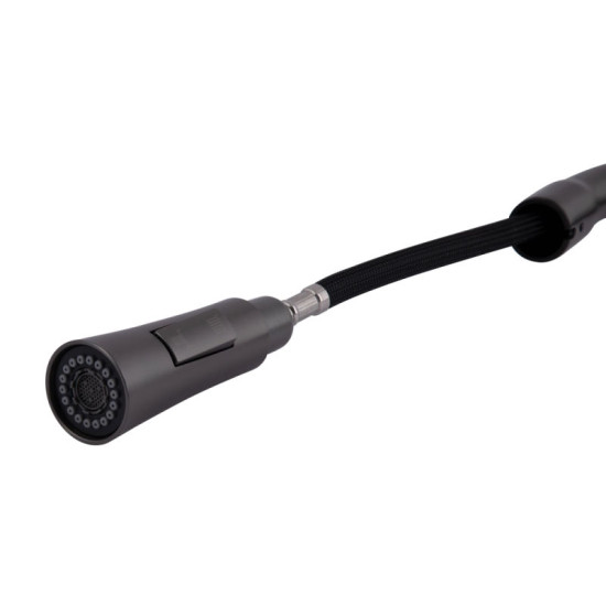 Кухонный смеситель с выдвижным изливом Qtap Vlasta New QTVLA344GMB45647 Gunmetal Black PVD