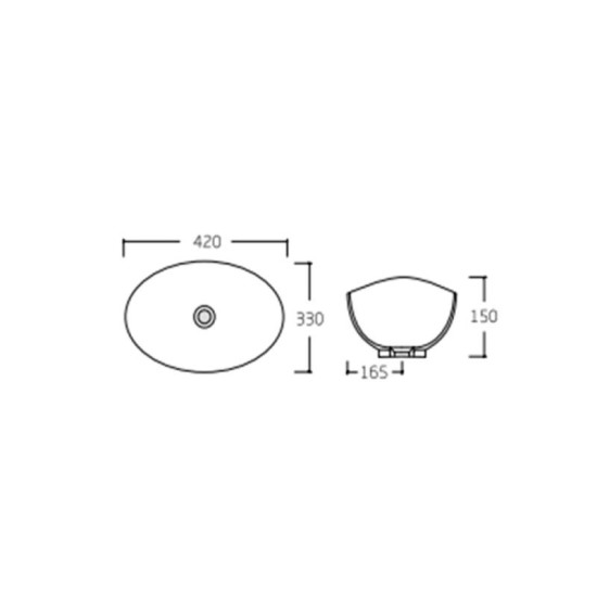 Раковина Qtap Dove 420x330x150 White QT06116062AW