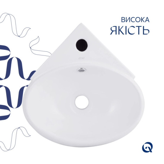 Раковина Qtap Leo 390x365x130 White QT11115010WN