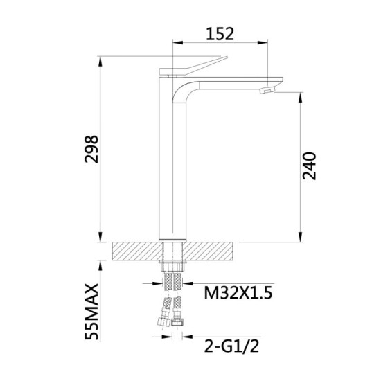 Змішувач для раковини Qtap Presto QTPRE269CRW45577 Chrome/White
