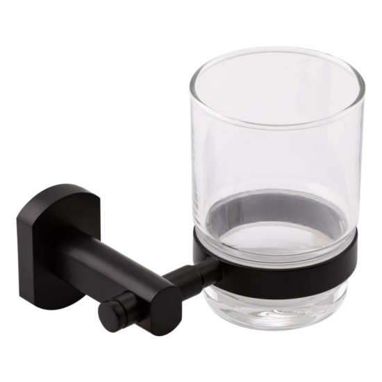 Склянка з тримачем Qtap Liberty настінний QTLIBBLM1158 Black