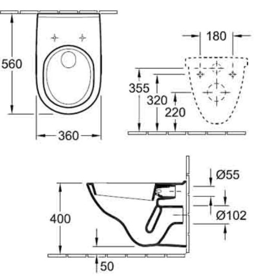 Унитаз подвесной Villeroy&Boch O.novo 5660H101