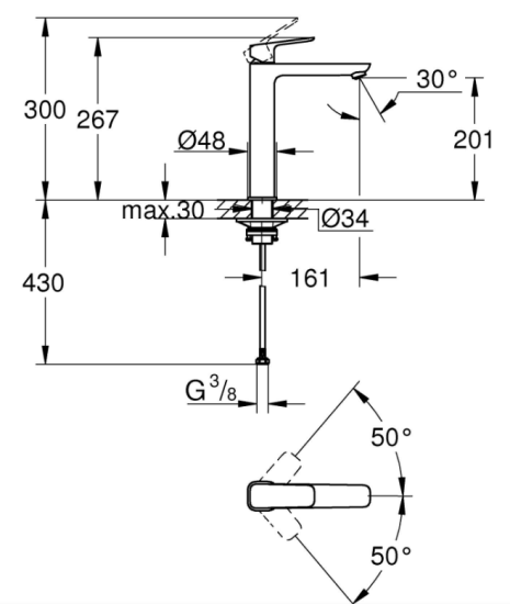 Смеситель для раковины Grohe CUBEO XL-Size 1017290000