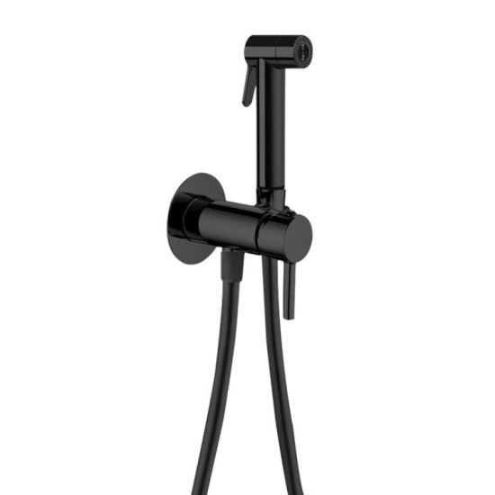 Гигиенический душ со смесителем Paffoni Tweet Plus черный матовый (ZDUP125NO)