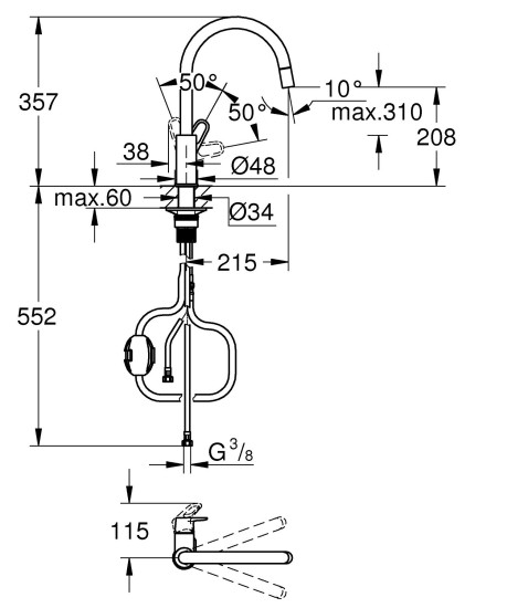Кухонный смеситель Grohe QuickFix Start Flow 30569000