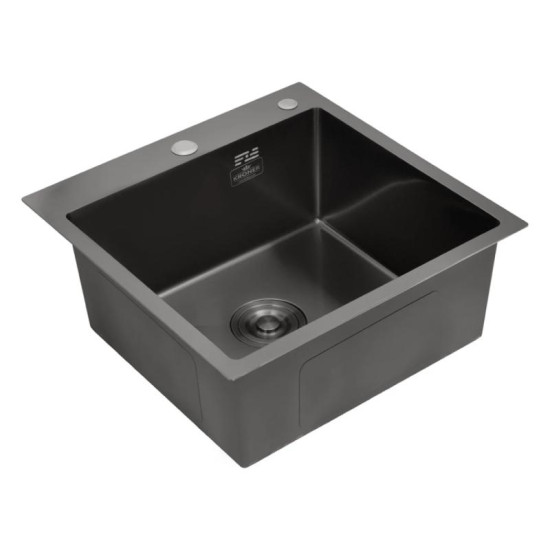 Кухонна мийка Kroner KRP Schwarze 4545HM PVD (3.0/1.0 мм)