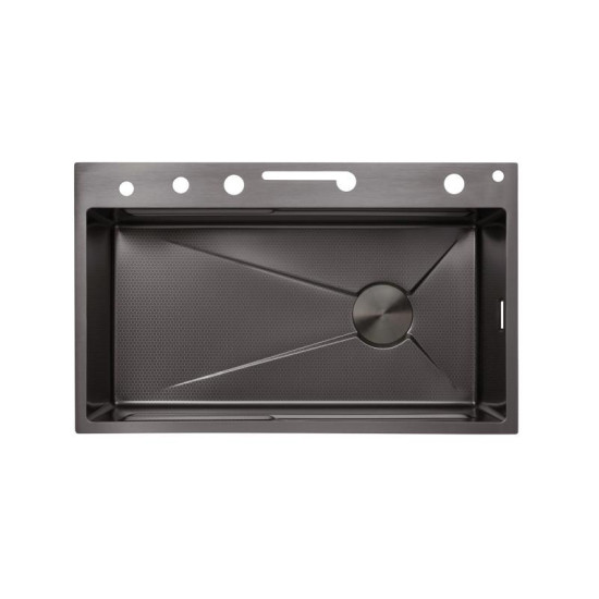Кухонна мийка Kroner KRP Schwarze-SET7546ARTHM PVD (3.0/0.8 мм) (CV033375)