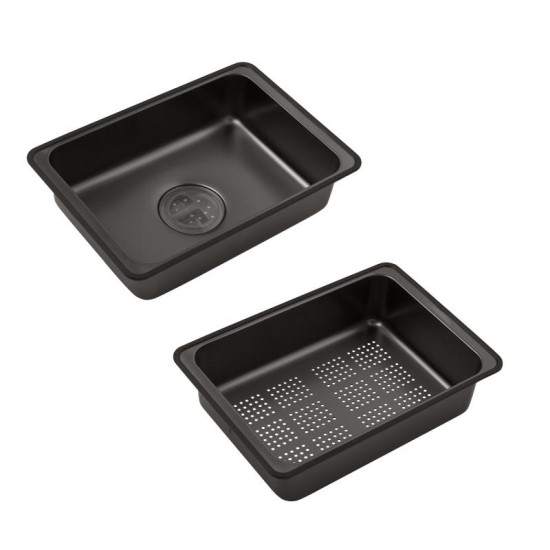 Кухонна мийка Kroner KRP Schwarze-SET7546ARTHM PVD (3.0/0.8 мм) (CV033375)