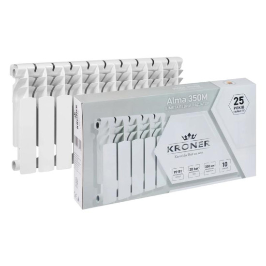 Секції біметалевого радіатора Kroner Alma 350М 350х80х96 мм