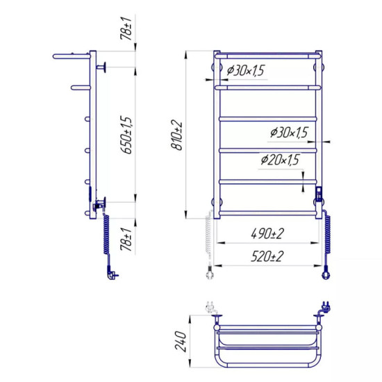 Рушникосушарка Mario Hotel-І 800х530/240 TR К (2.3.6203.11.BM)