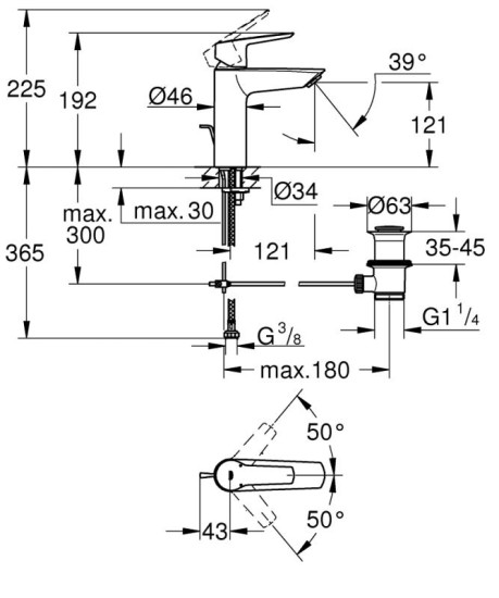 Смеситель для раковины Grohe QuickFix Start M-Size 234552432
