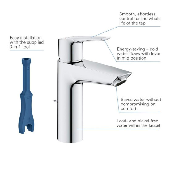 Змішувач для раковини Grohe QuickFix Start M-Size 23552002