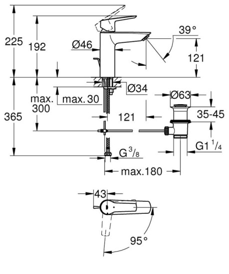Змішувач для раковини Grohe QuickFix Start M-Size 23552002