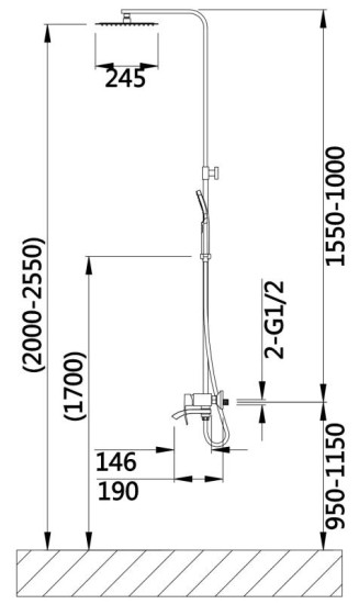 Душова система Qtap Swan Cascada QTSWA111CRM45566 Chrome