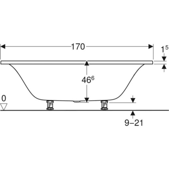 Ванна Geberit Tawa Slim rim Duo 170x75 (554.123.01.1)