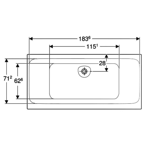Ванна Geberit Tawa Slim rim Duo 190x90 (554.125.01.1)