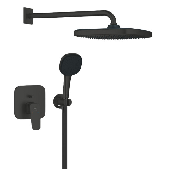 Душевая система скрытого монтажа Grohe Cubeo Tempesta 250 черный матовый (1053362430)