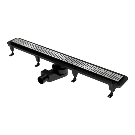 Лінійний трап Waterway Stream 750 мм чорний з решіткою LINE new (WSB800001N14)