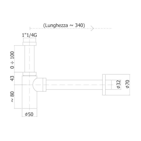Сифон для раковини Paffoni медове золото (ZACC240HG)