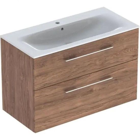 Тумба с раковиной Geberit Selnova Square slim rim орех (501.246.00.1)