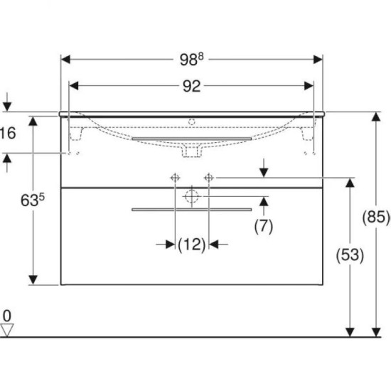 Тумба с раковиной Geberit Selnova Square slim rim орех (501.246.00.1)