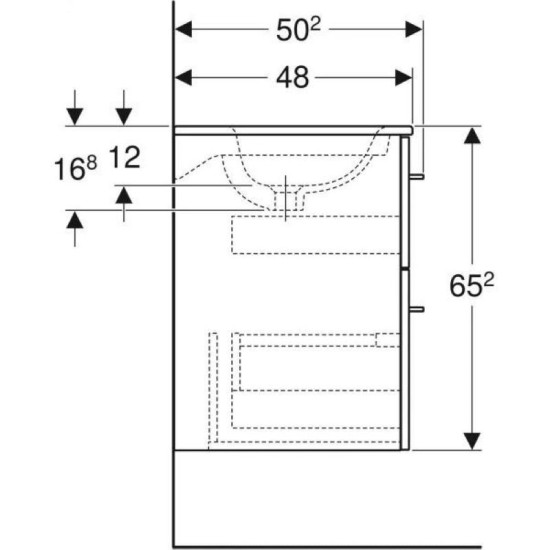 Тумба с раковиной Geberit Selnova Square slim rim орех (501.246.00.1)