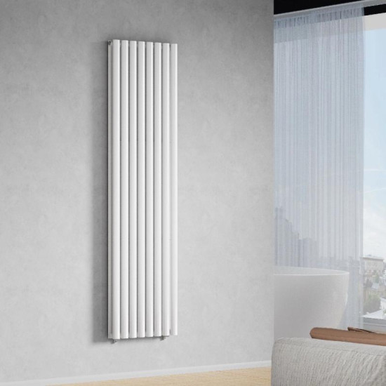Вертикальный радиатор NAVIN Ellipse double 480x1800-8, anticor, белый 02-145033-4818