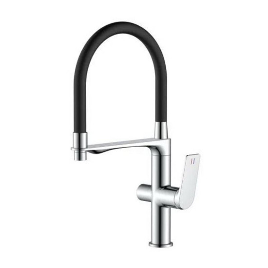 Кухонний змішувач із підключенням до фільтра Mixxus Premium DERBY 021 (NUT) REFL.BLACK (MI6600)