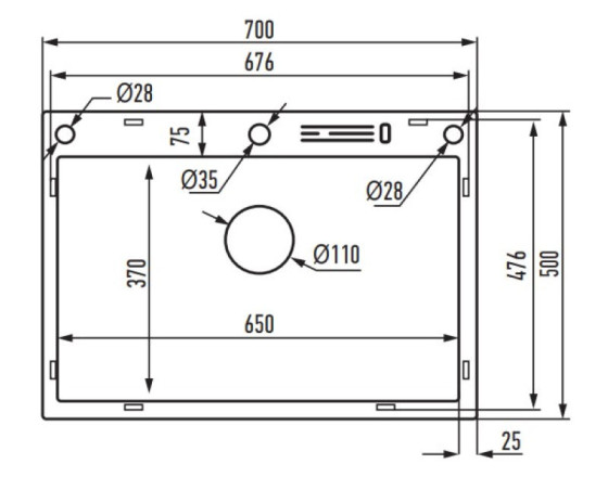 Кухонная мойка Mixxus MH7050 NANO-SILVER (3.0/0.8) (MX1943)