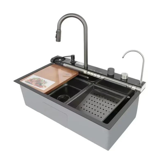 Кухонна мийка Mixxus MH7546-SET-07 DECOR NANO-BLACK (MX9578)