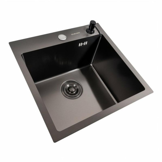Кухонная мойка Valeso Handmade 45x45 PVD черная (сифон круглый 3,0/0,8)
