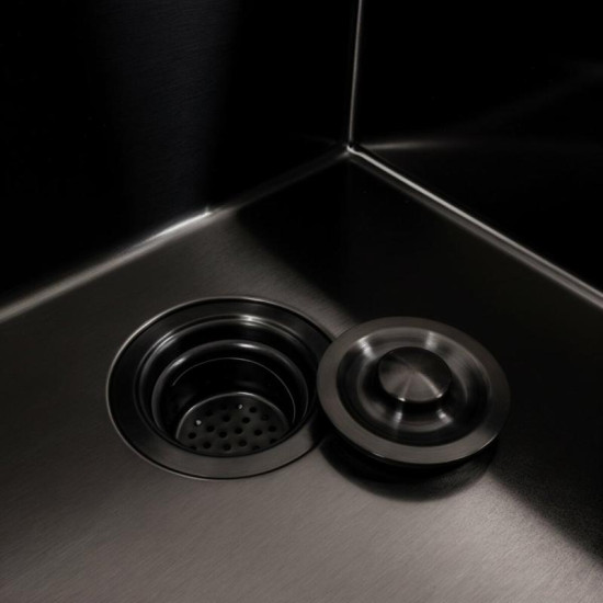 Кухонная мойка Valeso Handmade 45x45 PVD черная (сифон круглый 3,0/0,8)