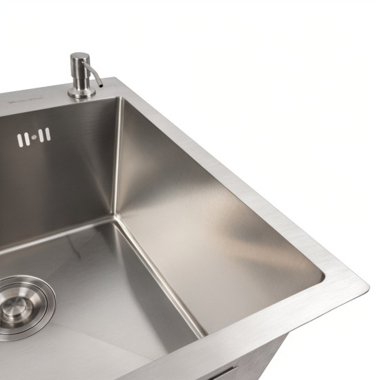 Кухонна мийка Valeso Handmade 50x50 (круглий сифон, 3,0/0,8)