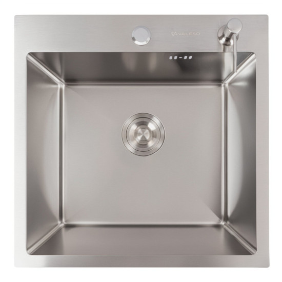 Кухонна мийка Valeso Handmade 50x50 ECN (круглий сифон, 2,0/0,5)