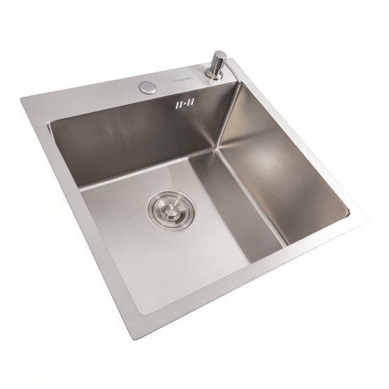 Кухонна мийка Valeso Handmade 50x50 ECN (круглий сифон, 2,0/0,5)