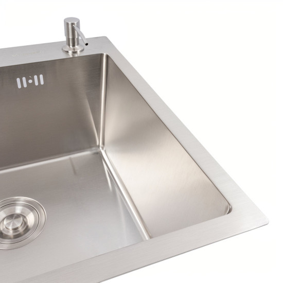 Кухонна мийка Valeso Handmade 50x50 ECN (круглий сифон, 2,0/0,5)