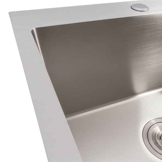 Кухонна мийка Valeso Handmade 50x50 ECN (круглий сифон, 2,0/0,5)