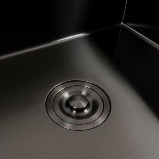 Кухонная мойка Valeso Handmade 60x50 PVD черная (круглый сифон, 3,0/0,8)