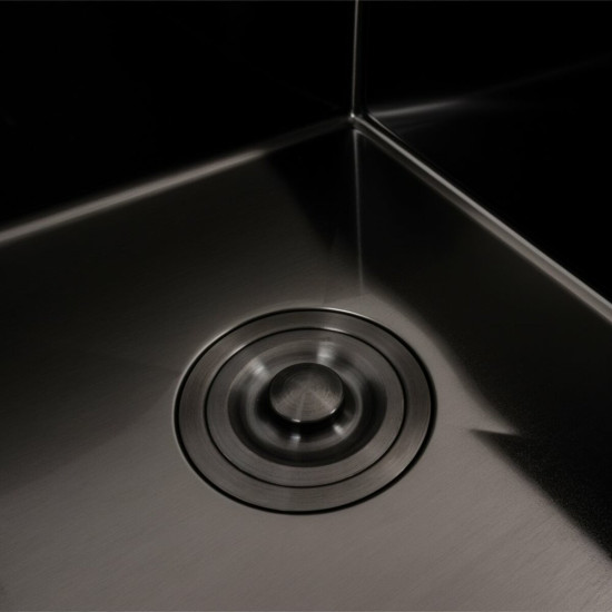 Кухонная мойка Valeso Handmade CM 58x48 L PVD черная (круглый сифон 3,0/0,8)
